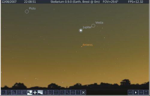 Jupiter et Antares dans le ciel de St Renan
