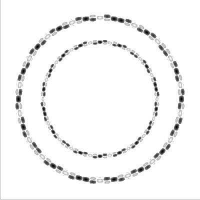 Les cercles déformés de Kitaoka sans fond
