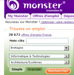 Recherche sur Monster.fr