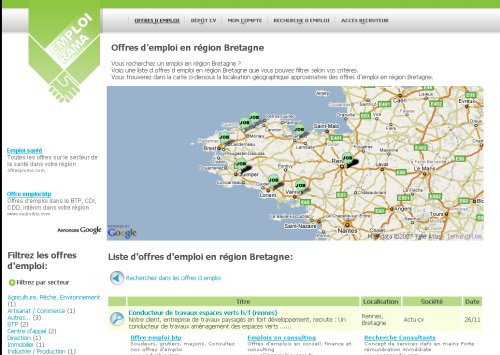 Page résultats Emploirama.fr