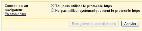 activer l’option HTTPS permanente dans vos paramètres Gmail